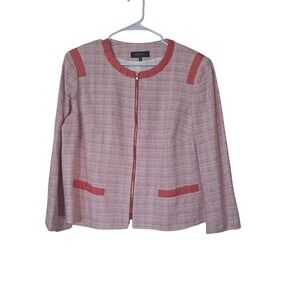 Women's Careerwear Linen Blend Plus Size 16W Jacket Spring Coquette Feminine